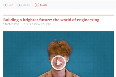 Screengrab from Unifrog website of Building a brighter future: the world of engineering
