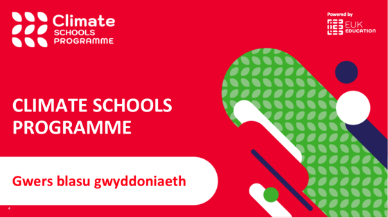 Climate Schools Programme science taster session (Welsh language)
